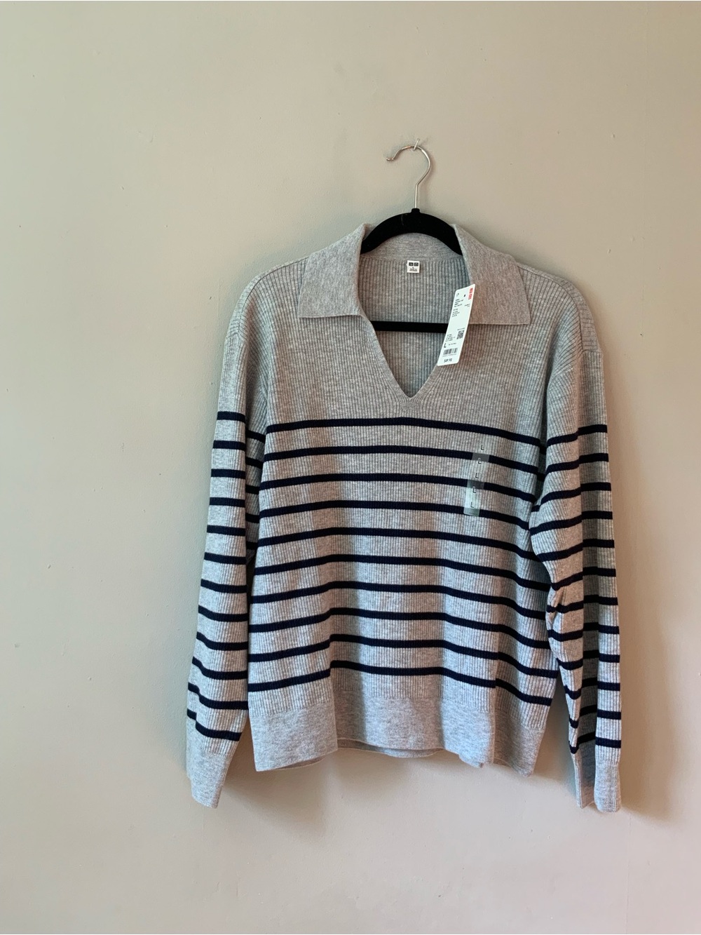 NWT Uniqlo Washable Knit Ribbed Polo Sweater